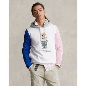 Polo Bear Color Block Fleece Hoodie Polo Ralph Lauren Blue/Pink Size S, M, L, XL